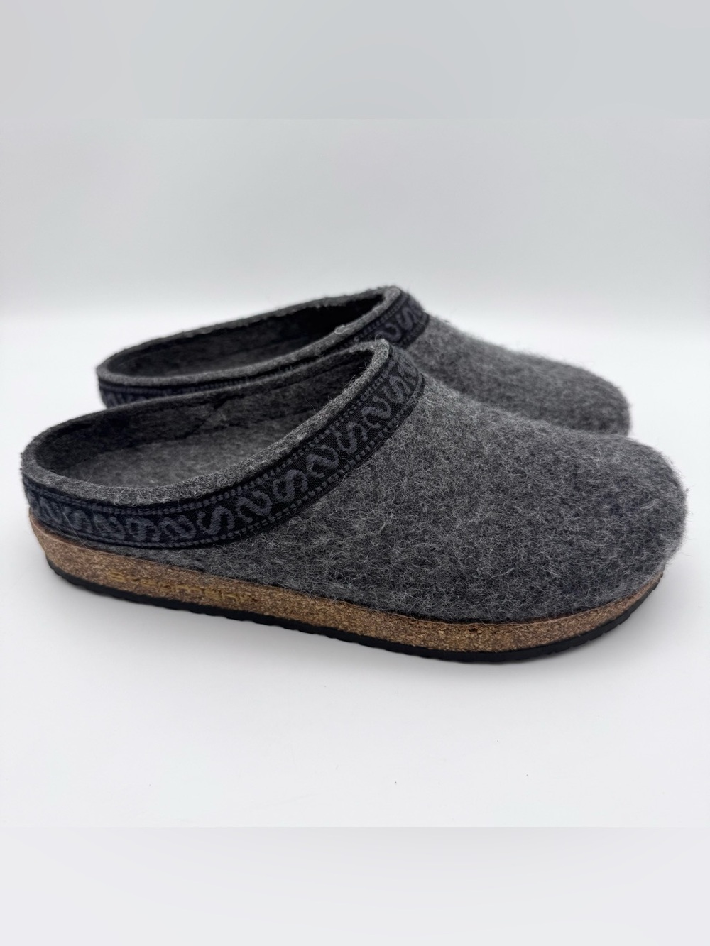 Stegmann Original 108 Gray Wool Clogs Cork Sole Women US 7 EUC - Picture 2 of 10